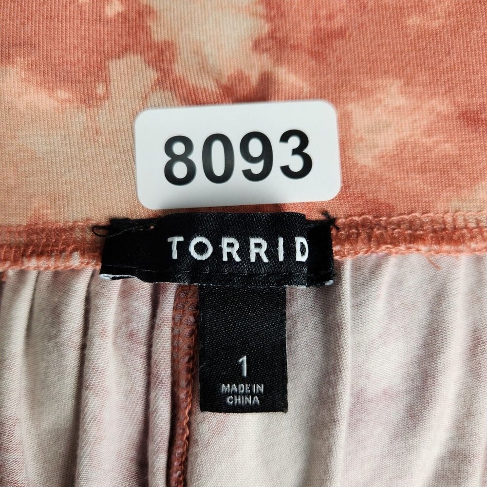 Torrid Skirt Womens 1 Pink Orange 1X Tie Dye Stretch Midi A Line Flowy Casual - Picture 10 of 13